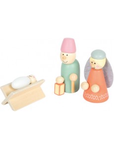 Lesene jaslice »Božična zgodba« – komplet figuric za otroke 3+